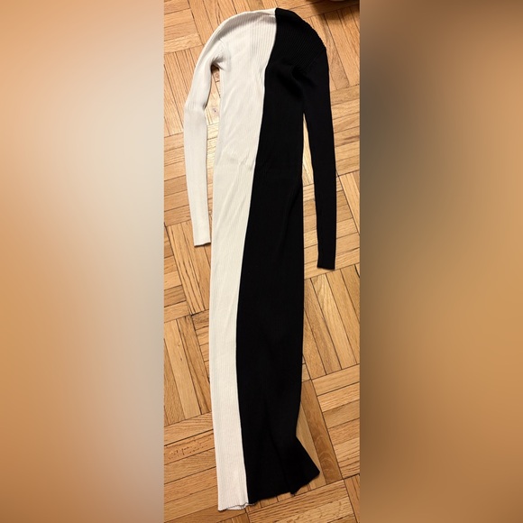 STAUD Black and Cream Long Sleeve Dress Shoko - Picture 2 of 5